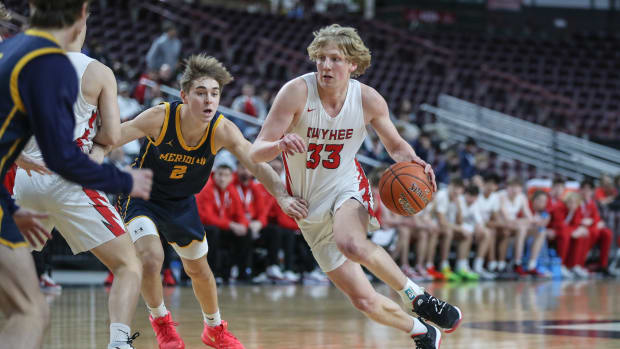 Meridian Owyhee Idaho boys basketball state playoffs orr 20236